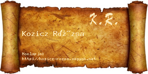 Kozicz Rózsa névjegykártya